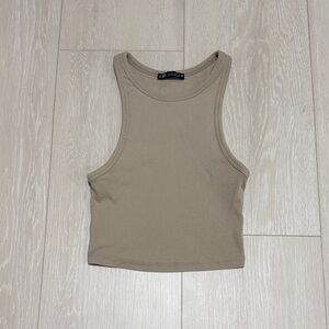 3/$10 Zara Beige Sleeveless Tank Crop Top